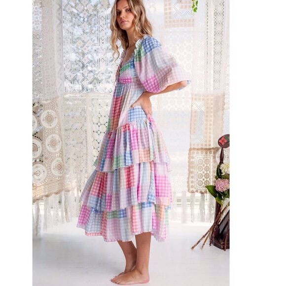 New Fillyboo AILEEN SMOCK DRESS - GINGHAM PUNCH - Picture 5 of 8